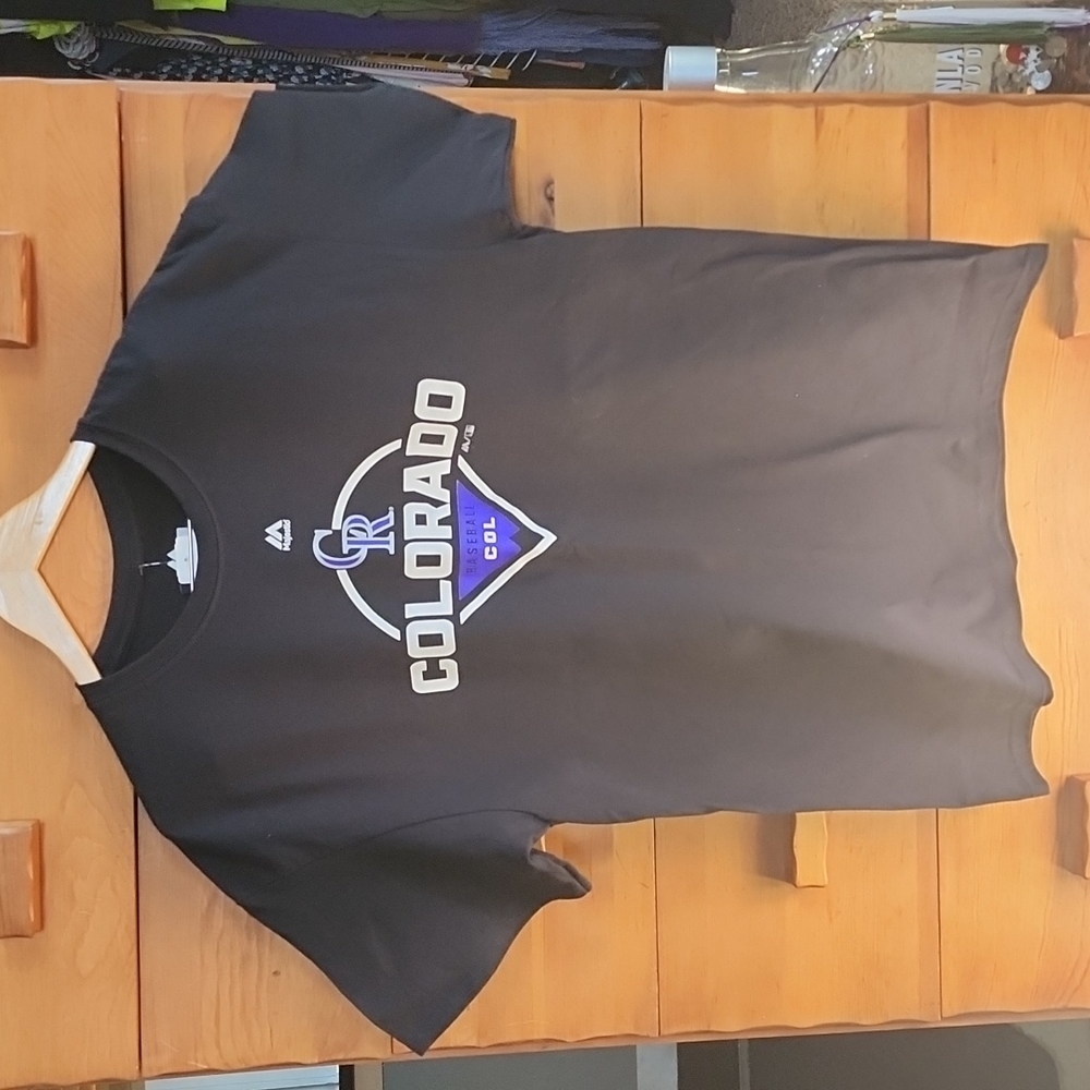 Majestic MLB: Colorado Rockies T-shirt, Black, Men's xl